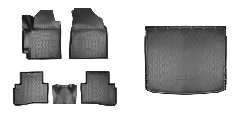 Комплект ковров салона и багажного отсека (артикул: R8130BW000P)